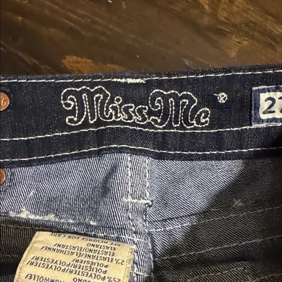 Miss Me-Dark Blue Boot Cut Jeans with Embellishments - Picture 5 of 7